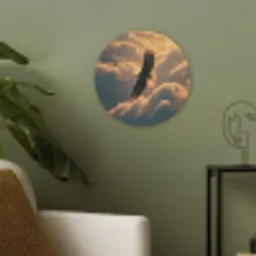 Adelaar - Wolken - Zon Akoestische PET Vilt - Rond klein -sfeer2