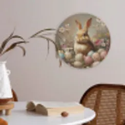 Paashaas - Lente - Paaseieren Akoestische PET Vilt - Rond klein -sfeer3