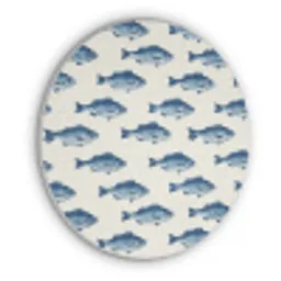 Vis - Patroon - Blauw Akoestische PET Vilt - Rond klein 838 -3d