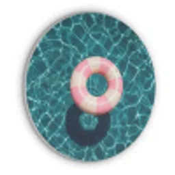 Drijvend - Zwemband - Water Akoestische PET Vilt - Rond klein -3d