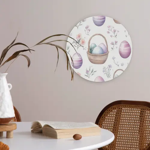 Bloemen - Paaseieren - Patroon Akoestische PET Vilt - Rond klein -sfeer3