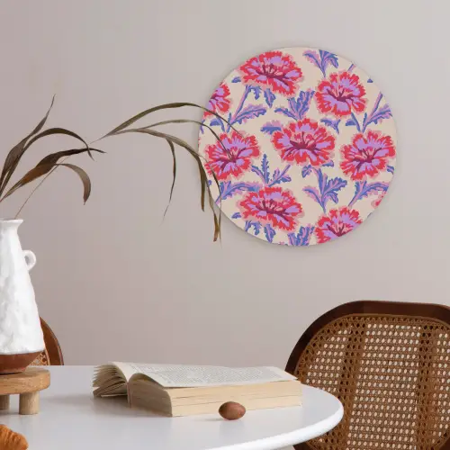 Bloemen - Patroon - Meerkleurig Akoestische PET Vilt - Rond klein 838 -sfeer3