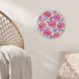 Bloemen - Patroon - Meerkleurig Akoestische PET Vilt - Rond klein 838 -sfeer4