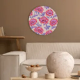 Bloemen - Patroon - Meerkleurig Akoestische PET Vilt - Rond klein 838 -sfeer1