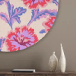Bloemen - Patroon - Meerkleurig Akoestische PET Vilt - Rond klein 838 -sfeer5_closeup