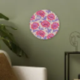 Bloemen - Patroon - Meerkleurig Akoestische PET Vilt - Rond klein 838 -sfeer2