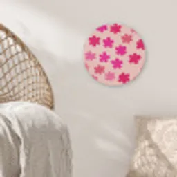 Bloemen - Patroon - Roze Akoestische PET Vilt - Rond klein -sfeer4