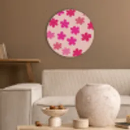 Bloemen - Patroon - Roze Akoestische PET Vilt - Rond klein -sfeer1