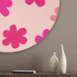 Bloemen - Patroon - Roze Akoestische PET Vilt - Rond klein -sfeer5_closeup