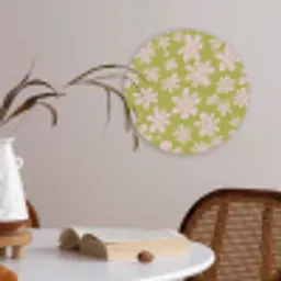 Bloemen - Roze - Getekend - Patroon Akoestische PET Vilt - Rond klein -sfeer3