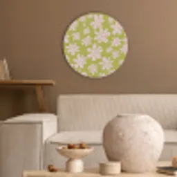 Bloemen - Roze - Getekend - Patroon Akoestische PET Vilt - Rond klein -sfeer1