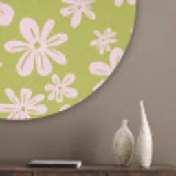 Bloemen - Roze - Getekend - Patroon Akoestische PET Vilt - Rond klein -sfeer5_closeup