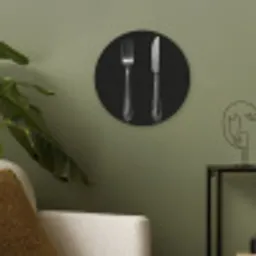 Vork - Mes - Zilver Akoestische PET Vilt - Rond klein -sfeer2
