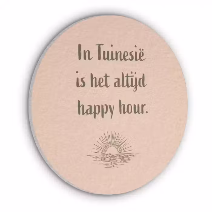 Tuin - Roze - Quote - Zon Akoestische PET Vilt - Rond klein -3d