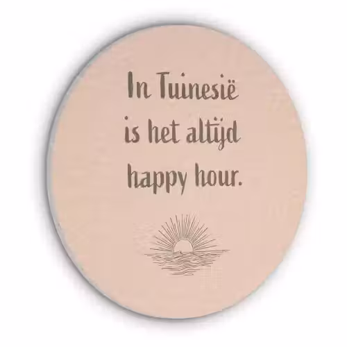 Tuin - Roze - Quote - Zon Akoestische PET Vilt - Rond klein -3d