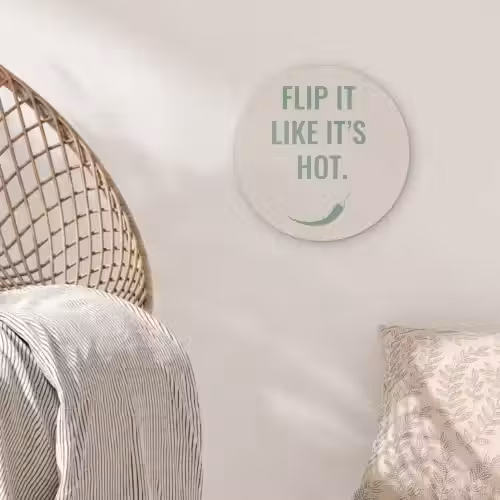 Groen - Quote - Zomer - Chilipeper Akoestische PET Vilt - Rond klein -sfeer4