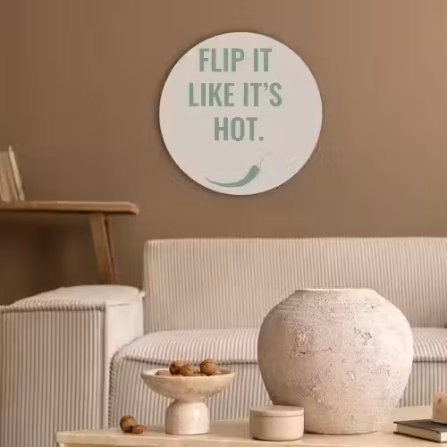 Groen - Quote - Zomer - Chilipeper Akoestische PET Vilt - Rond klein -sfeer1