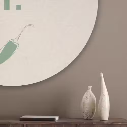 Groen - Quote - Zomer - Chilipeper Akoestische PET Vilt - Rond klein -sfeer5_closeup
