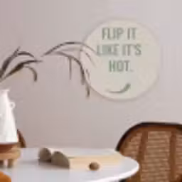 Groen - Quote - Zomer - Chilipeper Akoestische PET Vilt - Rond klein -sfeer3