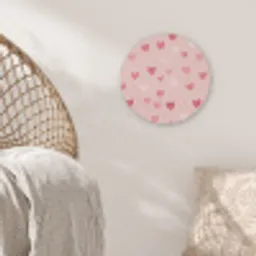 Hartjes - Patroon - Roze - Eenvoudig Akoestische PET Vilt - Rond klein -sfeer4