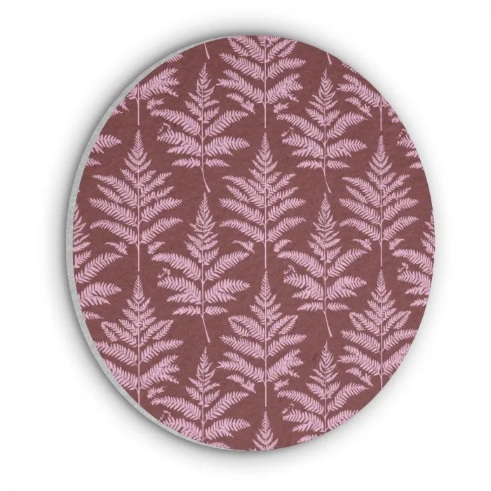 Blad - Patroon - Paars Akoestische PET Vilt - Rond klein 838 -3d