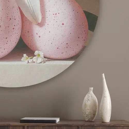 Lelies - Eieren - Pasen Akoestische PET Vilt - Rond klein -sfeer5_closeup