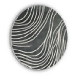 Lijnen - Patroon - Abstract - Wit Akoestische PET Vilt - Rond klein -3d