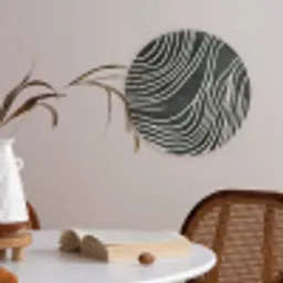 Lijnen - Patroon - Abstract - Wit Akoestische PET Vilt - Rond klein -sfeer3