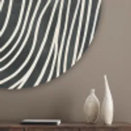 Lijnen - Patroon - Abstract - Wit Akoestische PET Vilt - Rond klein -sfeer5_closeup