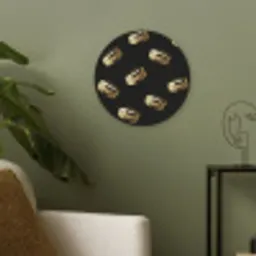 Macarons - Patroon - Goud - Zwart Akoestische PET Vilt - Rond klein -sfeer2