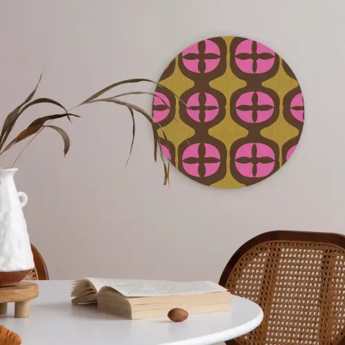 Modern - Patroon - Roze Akoestische PET Vilt - Rond klein 838 -sfeer3