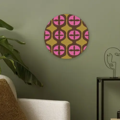Modern - Patroon - Roze Akoestische PET Vilt - Rond klein 838 -sfeer2