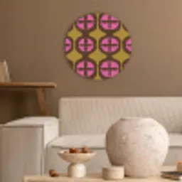 Modern - Patroon - Roze Akoestische PET Vilt - Rond klein 838 -sfeer1