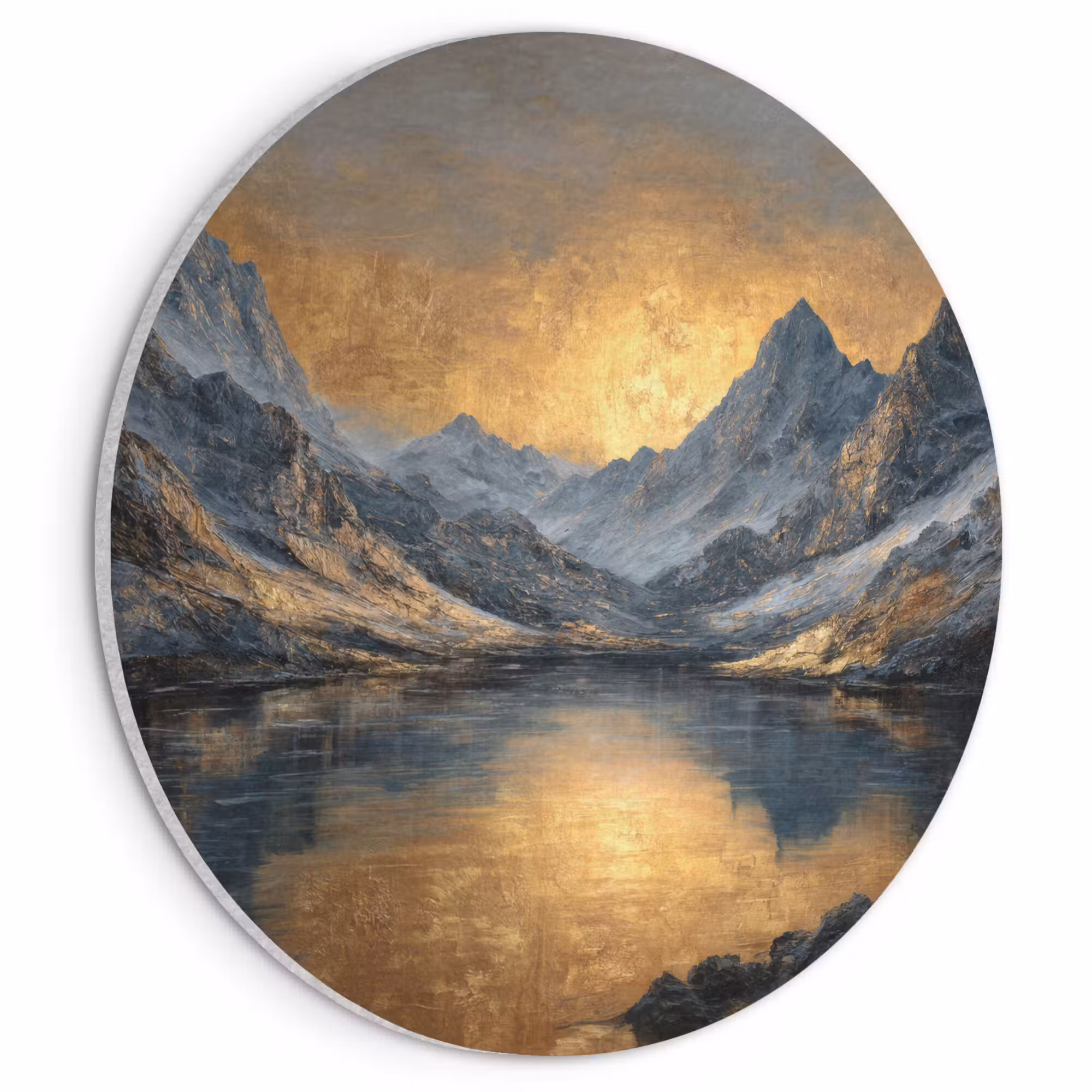 Acoustic painting round - Mountain Scenery with Golden Sunset