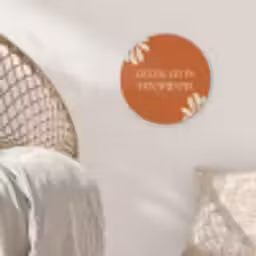 Oranje - Wijntje - Quote Akoestische PET Vilt - Rond klein -sfeer4