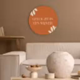 Oranje - Wijntje - Quote Akoestische PET Vilt - Rond klein -sfeer1