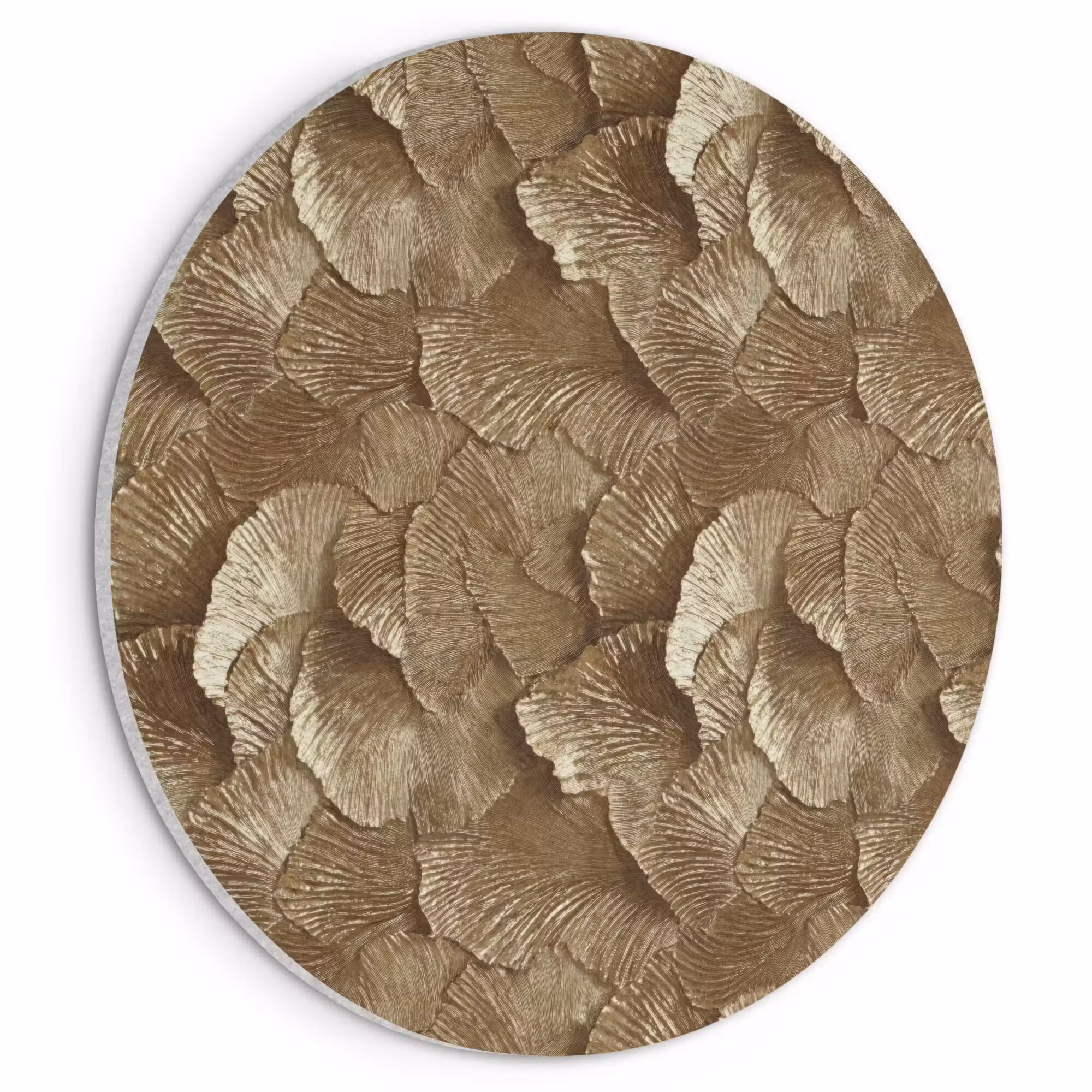 Acoustic painting round - Organic - Pattern - Leaves - Gold