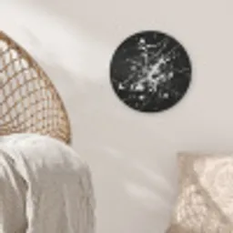 Verfspatten - Wit - Abstract - Explosie Akoestische PET Vilt - Rond klein -sfeer4