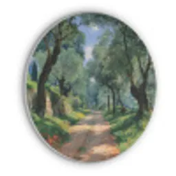 Pad - Bomen - Schaduw - Akoestische PET Vilt - Rond klein -3d