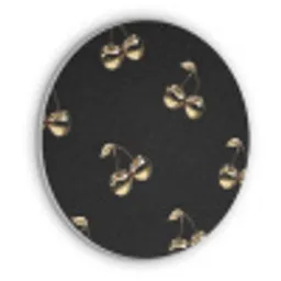 Patroon - Kersen - Goud - Chrome Akoestische PET Vilt - Rond klein -3d