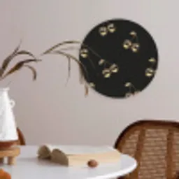 Patroon - Kersen - Goud - Chrome Akoestische PET Vilt - Rond klein -sfeer3