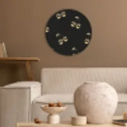 Patroon - Kersen - Goud - Chrome Akoestische PET Vilt - Rond klein -sfeer1