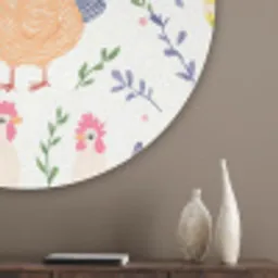 Patroon - Kip - Paaseieren Akoestische PET Vilt - Rond klein -sfeer5_closeup
