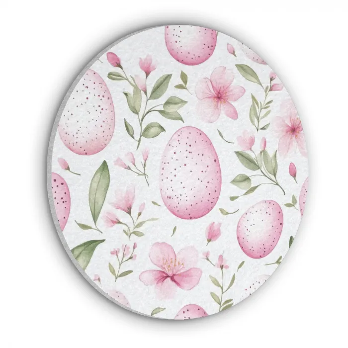 Patroon - Eieren - Roze - Pasen Akoestische PET Vilt - Rond klein -3d