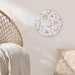 Patroon - Eieren - Roze - Pasen Akoestische PET Vilt - Rond klein -sfeer4