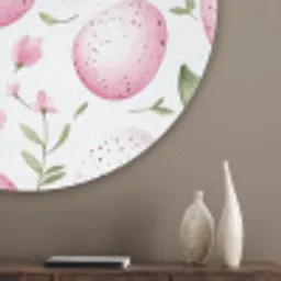 Patroon - Eieren - Roze - Pasen Akoestische PET Vilt - Rond klein -sfeer5_closeup
