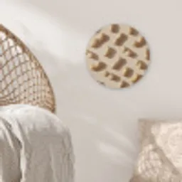 Pinda's - Patroon - Beige Akoestische PET Vilt - Rond klein -sfeer4