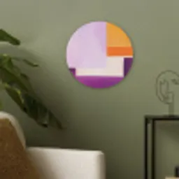 Vlakken - Abstract - Rechthoekig - Oranje Akoestische PET Vilt - Rond klein -sfeer2