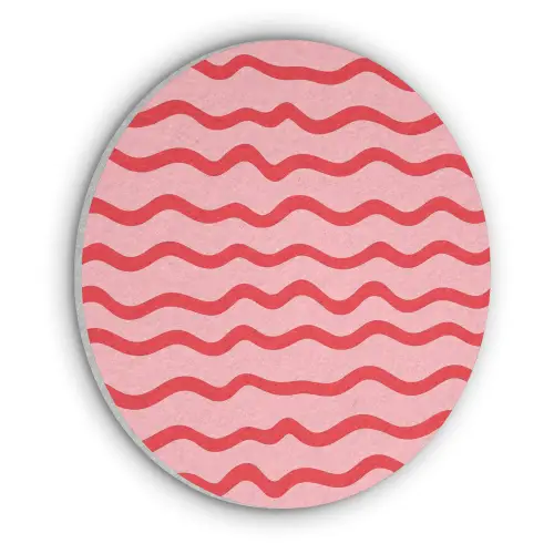 Speels - Patroon - Rood Akoestische PET Vilt - Rond klein 838 -3d