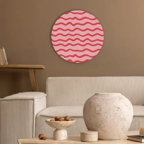 Speels - Patroon - Rood Akoestische PET Vilt - Rond klein 838 -sfeer1